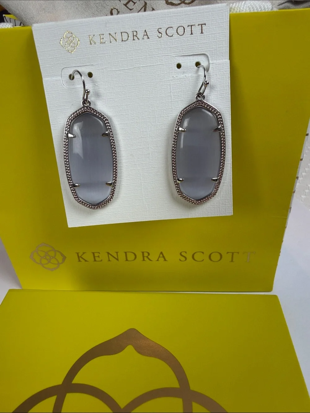 Kendra Scott Gray Elle Style Drop Earrings in Silver-Tone